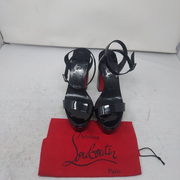 Christian Louboutin Movida Sabina Black Patent Platform Sandal - Picture 7 of 12